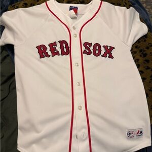Vintage Boston Red Sox Jersey – Youth Large – Majestic MLB- embroidered